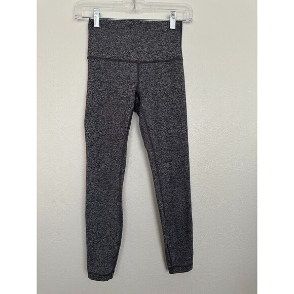 Lululemon Wunder Under High Rise Heathered Leggings Gray 24" Inseam Women's 4 - Picture 1 of 6